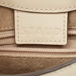 Staud Off-White Leather Mini Moon Bag