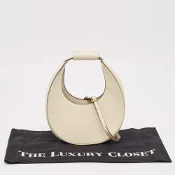 Staud Off-White Leather Mini Moon Bag