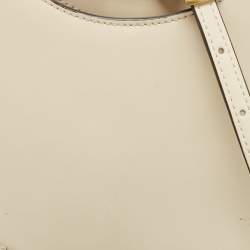 Staud Off-White Leather Mini Moon Bag