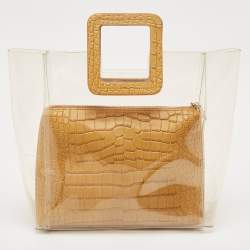 Staud Clear/Tan PVC Shirley Tote
