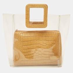 Staud Clear/Tan PVC Shirley Tote