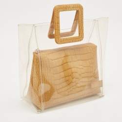 Staud Clear/Tan PVC Shirley Tote