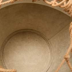Staud White/Brown Woven and Leather Moreau Bucket Bag