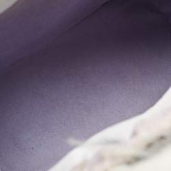 مملوكة مسبقًا Staud Nic Lilac/White Feather and Patent Leather Tote