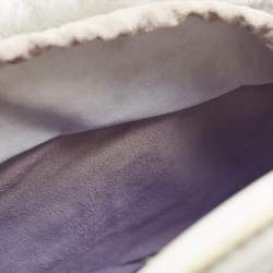 مملوكة مسبقًا Staud Nic Lilac/White Feather and Patent Leather Tote