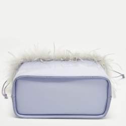 مملوكة مسبقًا Staud Nic Lilac/White Feather and Patent Leather Tote