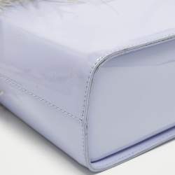 مملوكة مسبقًا Staud Nic Lilac/White Feather and Patent Leather Tote