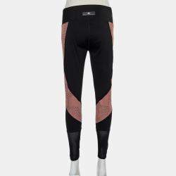 Stella McCartney x Adidas Black/Pink Perforated Knit Leggings L