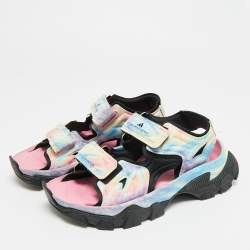 Pre Owned Stella McCartney Adidas Hike Size 37 Multicolor Fabric and Faux Leather Sandals
