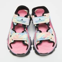 Pre Owned Stella McCartney Adidas Hike Size 37 Multicolor Fabric and Faux Leather Sandals