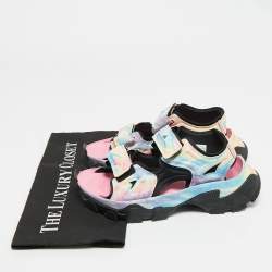 Pre Owned Stella McCartney Adidas Hike Size 37 Multicolor Fabric and Faux Leather Sandals
