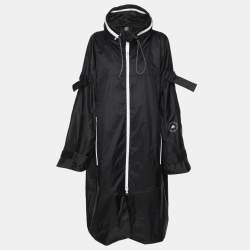 Adidas by Stella McCartney Black Nylon Logo Print Hooded Jacket S