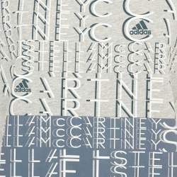 Pre Owned تي شيرت ستيلا مكارتني أديداس رمادي بطبعة قطن وتفاصيل شبكية مقاس صغير - إكس سمال