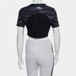 Stella McCartney Adidas Grey Train Crop Tee L