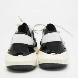 Pre Owned Stella McCartney Adidas Ultra Boost 22 Size 36.5 Black/White Fabric and Faux Patent Leather Lace Up Sneakers