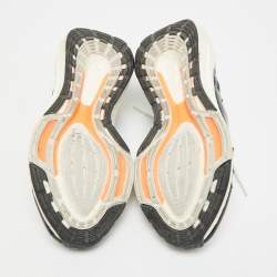 Pre Owned Stella McCartney Adidas Ultra Boost 22 Size 36.5 Black/White Fabric and Faux Patent Leather Lace Up Sneakers