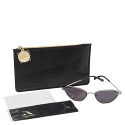 Pre Owned Stella McCartney Silver/Brown Turquoise SC0181S Cat Eye Sunglasses