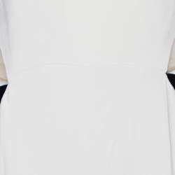 Pre Owned Stella McCartney White/Black Crepe & Velvet Cut-Out Jumpsuit M