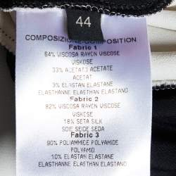 Pre Owned Stella McCartney White/Black Crepe & Velvet Cut-Out Jumpsuit M