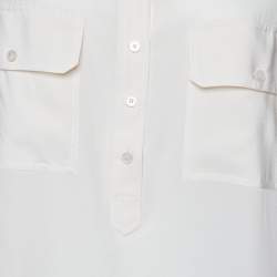 Pre Owned Stella McCartney Cream Silk Estella Long Sleeve Blouse S