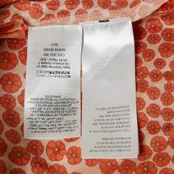 Stella McCartney Orange Ditsy Floral Print Silk Crop Trousers S