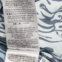 Pre Owned Stella McCartney Blue Printed Crepe de Chine Midi Skirt S