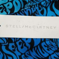 Stella McCartney Blue Printed Crepe de Chine Midi Skirt XS