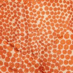 Stella McCartney Orange Ditsy Floral Print Silk Trousers S