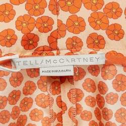 Stella McCartney Orange Ditsy Floral Print Silk Trousers S