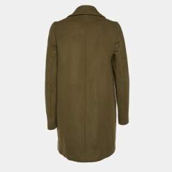 Stella McCartney Khaki Green Wool Double Breasted Overcoat S