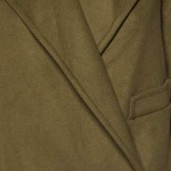 Stella McCartney Khaki Green Wool Double Breasted Overcoat S