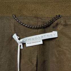 Stella McCartney Khaki Green Wool Double Breasted Overcoat S
