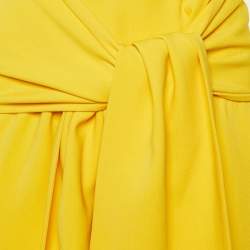 Pre Owned Stella McCartney Yellow Crepe Tie Back Midi Dress M