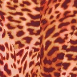Stella McCartney Pink/Brown Leopard Print Silk Midi Skirt XXS