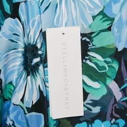 Pre Owned Stella McCartney Multicolor/Blue Floral Print Tie-Up Detail Trousers XS