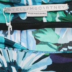 Pre Owned Stella McCartney Multicolor/Blue Floral Print Tie-Up Detail Trousers XS