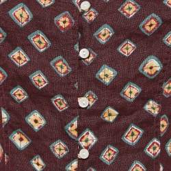 Polo Ralph Lauren Burgundy Printed Linen Blouse S