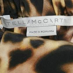 Stella McCartney Brown Leopard Print Silk Sleeveless Top M