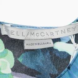Stella McCartney Blue Floral Print Silk Blouse S