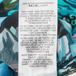 Stella McCartney Blue Floral Print Silk Tie-Up Trousers S