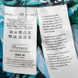 Stella McCartney Blue Floral Print Silk Tie-Up Trousers S