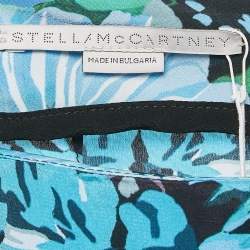 Stella McCartney Blue Floral Print Silk Tie-Up Trousers S