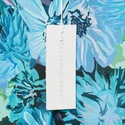 Stella McCartney Blue Floral Print Silk Tie-Up Trousers S