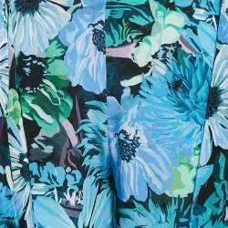 Stella McCartney Blue Floral Print Silk Tie-Up Trousers S