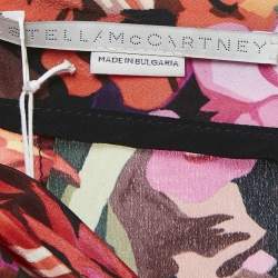 Stella McCartney Red Floral Print Silk Tie-Up Trousers S