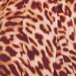 Pre Owned Stella McCartney Martini Pink Leopard Print Silk Sleeveless Top XS