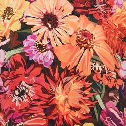 Stella McCartney Red Poppy Print Silk Long Sleeve Blouse M