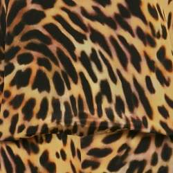 Stella McCartney Beige Leopard Silk Tie-Up Jumpsuit XS