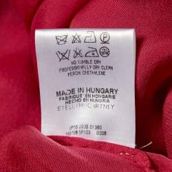 Pre Owned Stella McCartney Pink Patterned Cotton & Silk Ruffle Hem Dress M