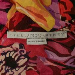 Stella McCartney Red Poppy Print Silk Long Sleeve Blouse S